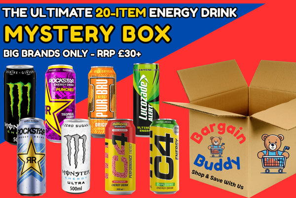 Ultimate Mystery Energy Drinks Box - Monster Energy, C4, Lucozade & More - 20 Different Flavours - Bargain Buddy UK