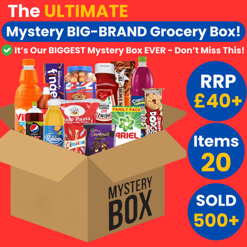 Ultimate Mystery Grocery Box - Snacks, Drinks, Cleaning Products & More - Bargain Buddy UK