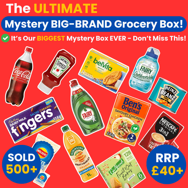 Ultimate Mystery Grocery Box - Snacks, Drinks, Cleaning Products & More - Bargain Buddy UK