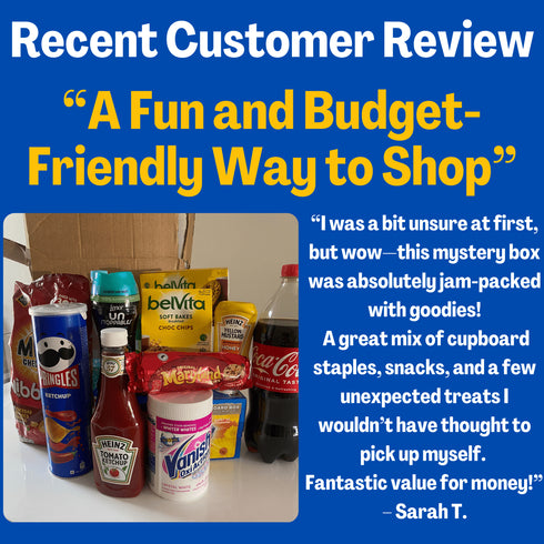 Ultimate Mystery Grocery Box - Snacks, Drinks, Cleaning Products & More - Bargain Buddy UK